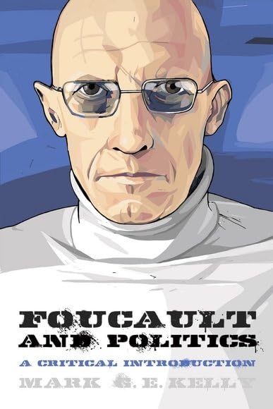 Book cover: illustrated portrait of Michel Foucault with title text.