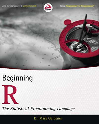 Book cover: "Beginning R" with a compass image and author Dr. Mark Gardener.