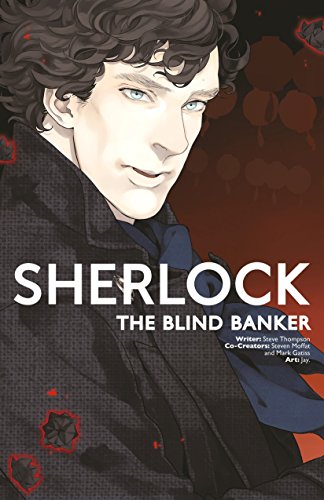 Cover of "Sherlock: The Blind Banker" graphic novel featuring Sherlock Holmes.