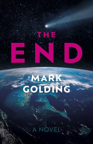 Book cover: Earth from space, large pink text reading "THE END".