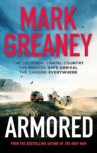 Book cover for "Armored" featuring armored vehicles in a desert landscape.
