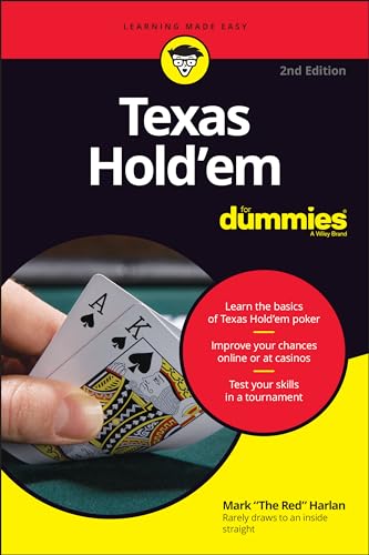 Book cover: "Texas Hold'em For Dummies," 2nd edition, with playing cards.