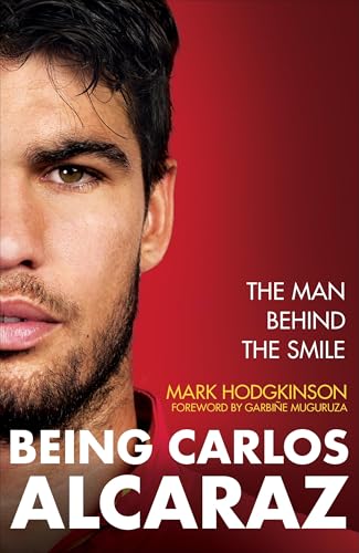 Book cover featuring a close-up portrait of Carlos Alcaraz.