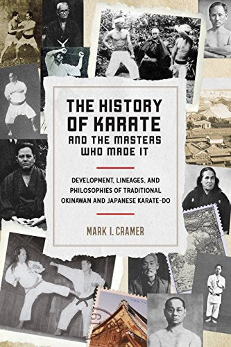 Book cover featuring historical photos of karate masters and techniques.