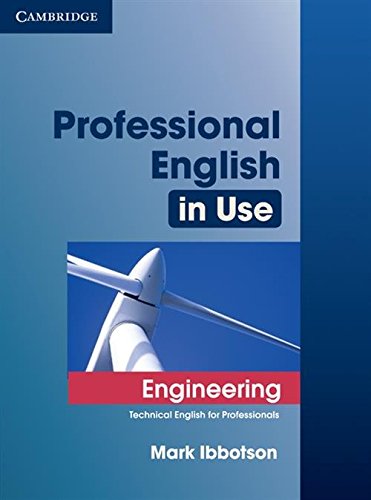 Book cover: "Professional English in Use Engineering" with a wind turbine image.