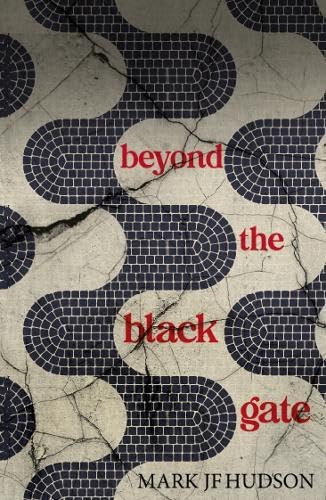 Book cover: abstract black and white pattern with red text, "Beyond the Black Gate".