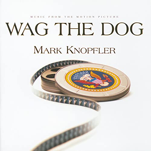 CD cover for Mark Knopfler’s “Wag The Dog” soundtrack with film reel imagery.