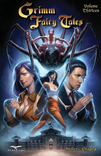 Comic book cover: “Grimm Fairy Tales” volume 13, featuring characters and a spider-like figure.