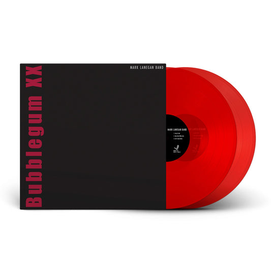 Mark Lanegan’s “Bubblegum” vinyl record: black cover, bright red disc.