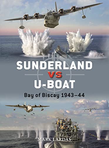 Book cover depicting a Sunderland aircraft attacking a U-boat in rough seas.