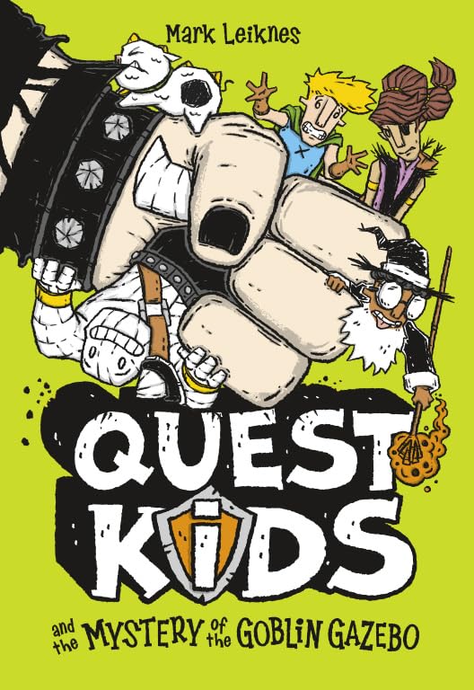 Book cover: cartoon children and a robot with large text “Quest Kids”.