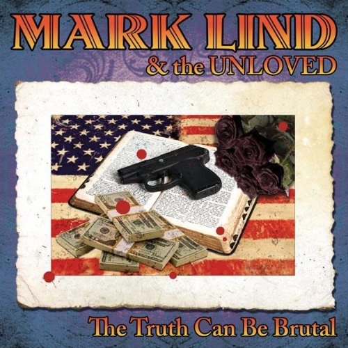 CD cover with American flag, gun, money, and dark roses.