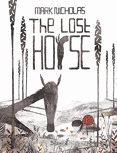 Book cover: illustration of a horse’s head in a sparse forest.