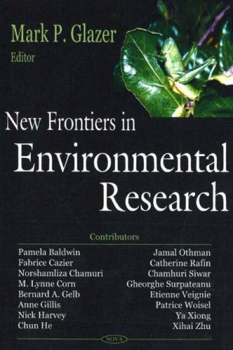 Book cover: “New Frontiers in Environmental Research” with a green leaf.