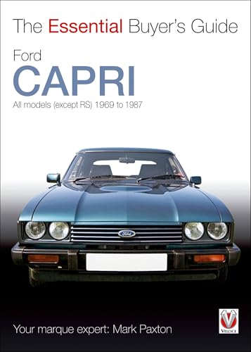 Book cover featuring a blue Ford Capri car, 1969-1987 models guide.