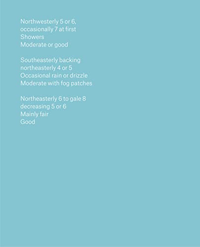 Blue cover with white text listing nautical weather conditions.