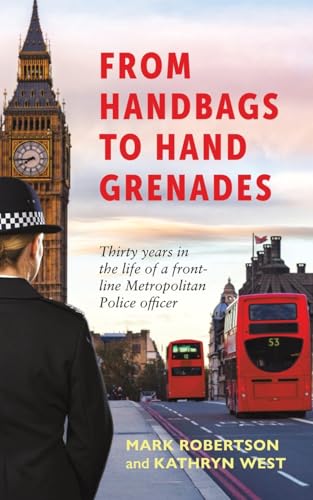 A police officer looks toward Big Ben and red London buses on a book cover.