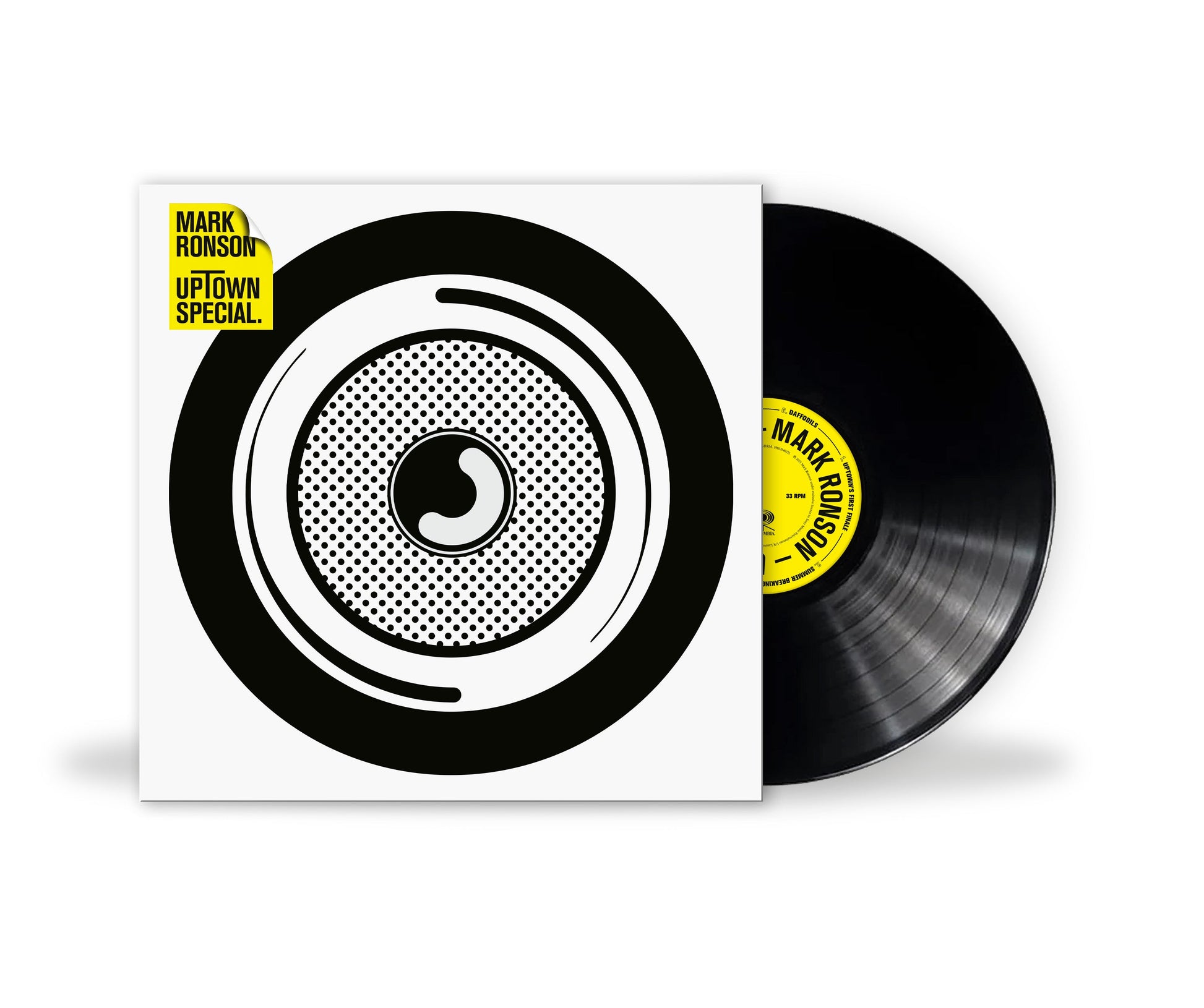 Mark Ronson "Uptown Special" vinyl record with black and white cover.