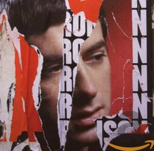 Album cover featuring a collage of Mark Ronson's face with torn red and white paper.