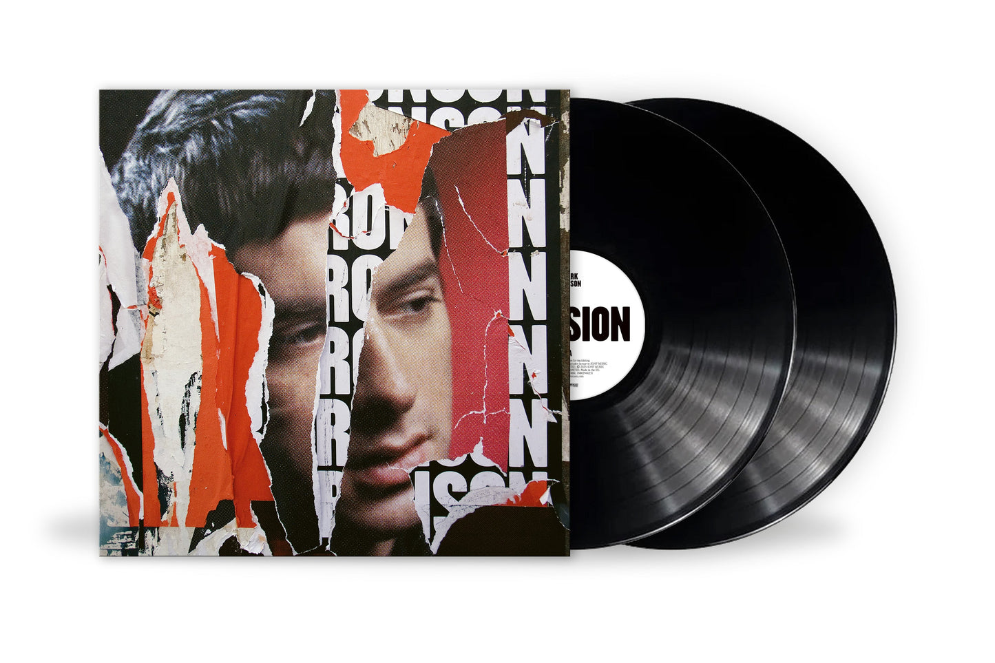Vinyl record of Mark Ronson’s “Version” with a portrait cover.