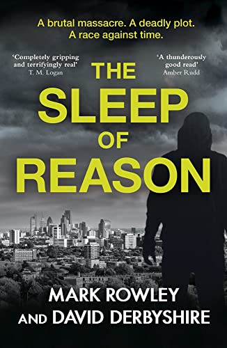 Book cover: dark cityscape with a silhouetted figure, bold yellow title.