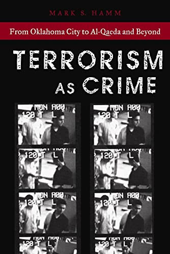 Book cover: "Terrorism As Crime" with mugshot imagery in grayscale.