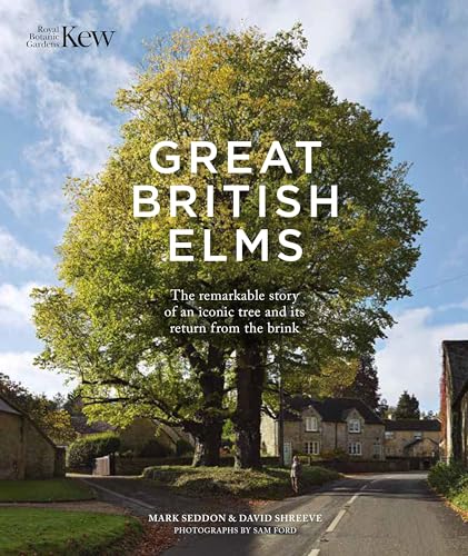 Book cover featuring a large elm tree in a village setting under a sky.