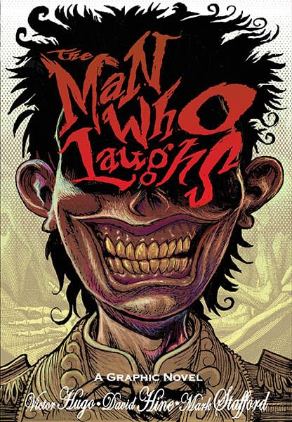 Graphic novel cover: a man with a grotesquely wide, fixed grin.