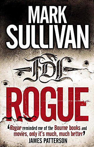 Book cover for "Rogue" by Mark Sullivan, with a stylized emblem and red title.