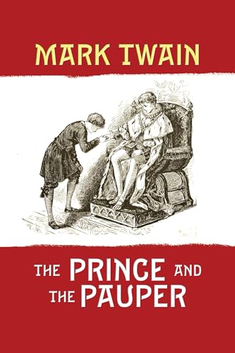 Book cover for "The Prince and the Pauper" by Mark Twain, illustration.