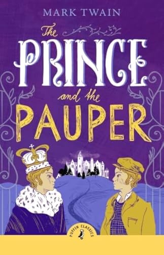 Book cover for "The Prince and the Pauper" with two boys and a castle.