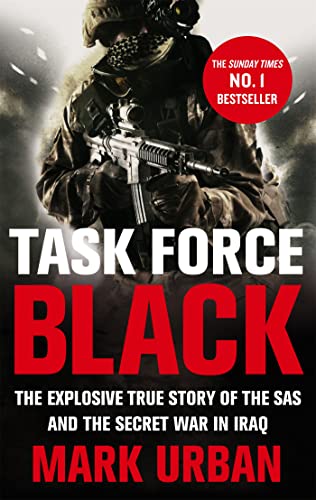 Book cover: masked soldier with rifle, title "Task Force Black" in red.