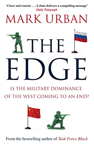 Book cover: "The Edge" with toy soldiers and flags of Russia and China.