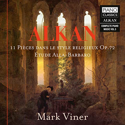 CD cover for Alkan's piano music, featuring a gothic arched window scene.