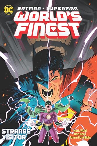 Comic cover featuring a split-faced Batman and Superman with Boy Thunder in the foreground.