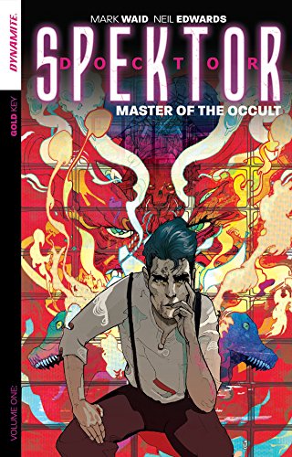 Comic book cover: man in suit, dragon, and occult imagery.