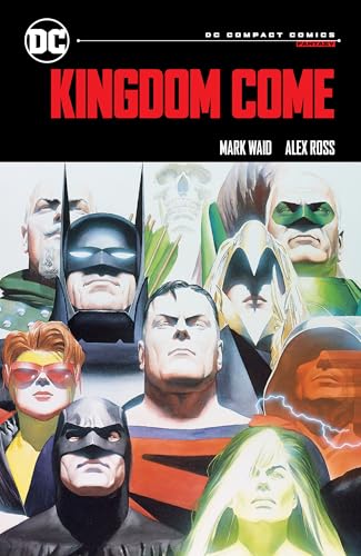 Cover art for Kingdom Come featuring a group of DC superheroes including Superman and Batman.
