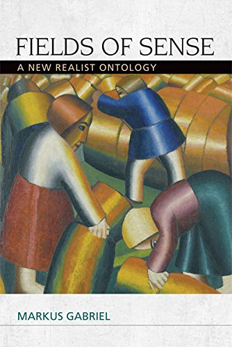 Book cover with abstract painting of figures among golden structures.