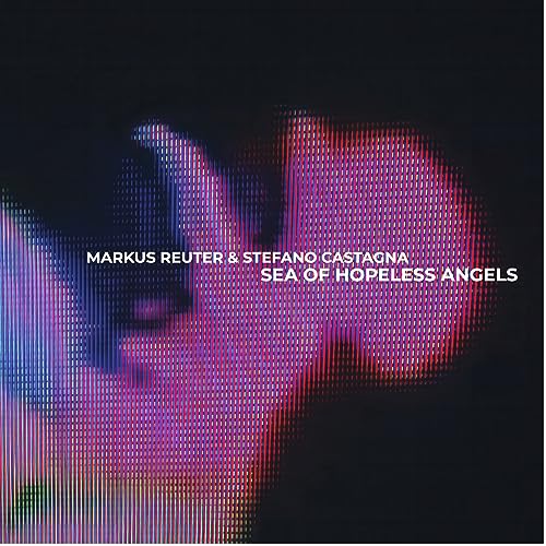 CD cover with distorted face in purple and blue glitch effect.
