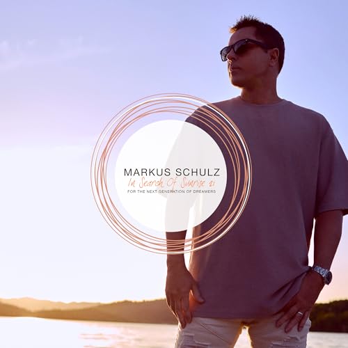Album cover for Markus Schulz’s “In Search Of Sunrise 21” with a man.