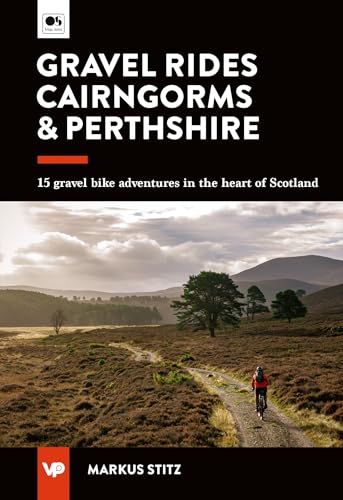 Book cover with a gravel biker on a Scottish hillside path.