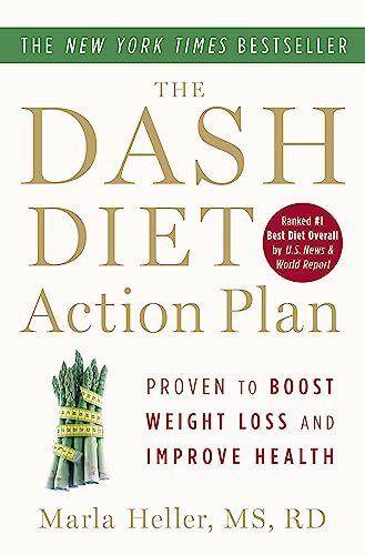 Book cover for The Dash Diet Action Plan by Marla Heller with asparagus image.