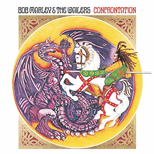 Bob Marley & The Wailers “Confrontation” vinyl album cover with dragon and knight.