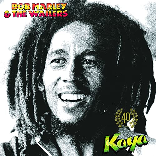 Bob Marley portrait with dreadlocks and “Kaya 40” text overlay.