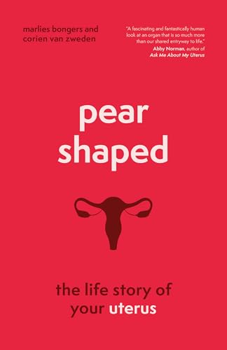 Red book cover with white text and a dark red illustration of a uterus.
