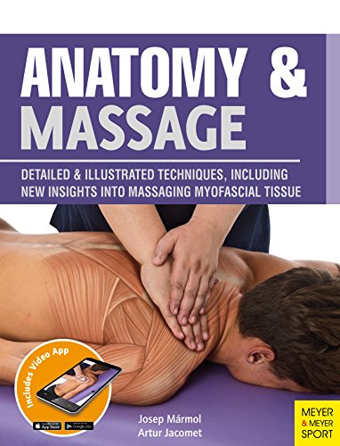 Book cover showing anatomy illustration and a massage being performed on a back.