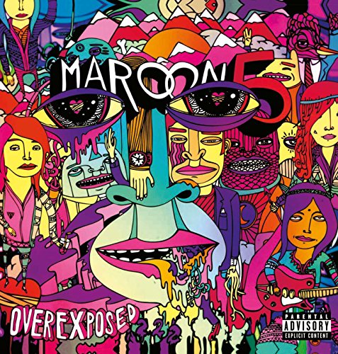 Maroon 5 “Overexposed” vinyl album cover with colorful, psychedelic artwork.
