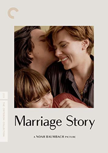 DVD cover for "Marriage Story" featuring a couple and a child.