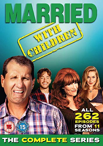“Married With Children” DVD cover featuring Al Bundy and family; 262 episodes.