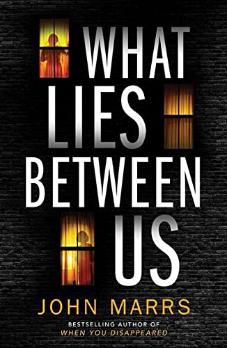 Book cover with the title and author against a dark brick wall with windows.